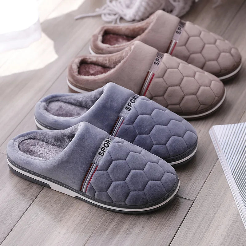 Size 47 48 49 50 Men Autumn Winter Warm Big Size Cotton Slippers Large Size Plus Home Bedroom Casual Shoes House Indoor Slides