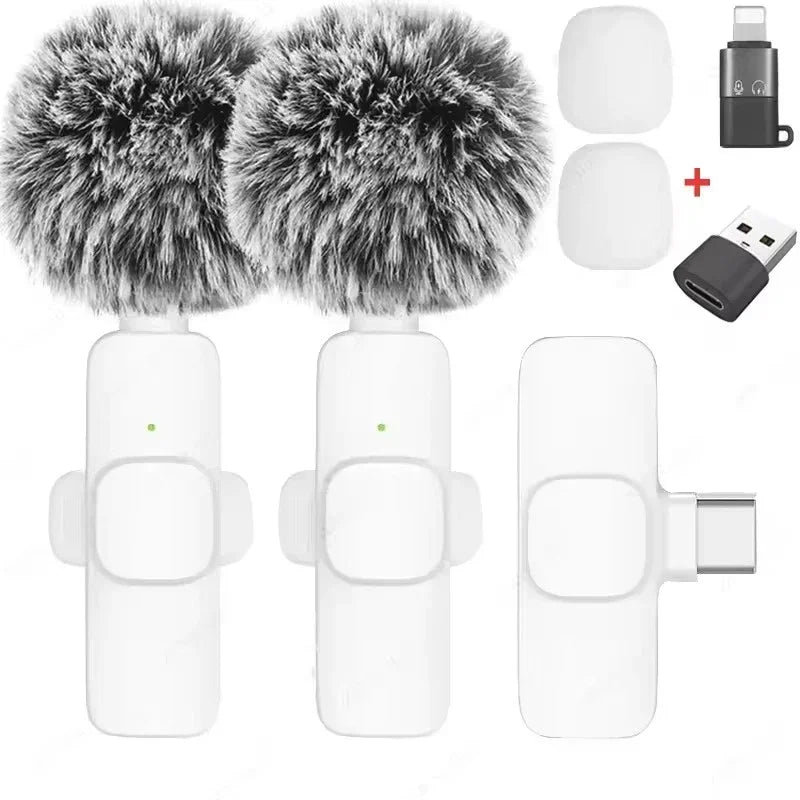 Lavalier Microphone Audio Video Recording Mini Replaceable Windproof Fleece Microphone for vlog YouTube Shooting Wireless Mic