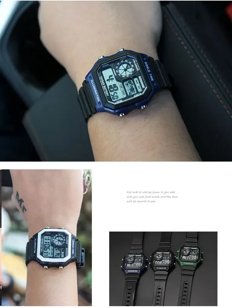 Military Digital Watches Men Sports Luminous Chronograph Waterproof Ultra-thin Male Electronic Wrist Watches Relogio Masculino