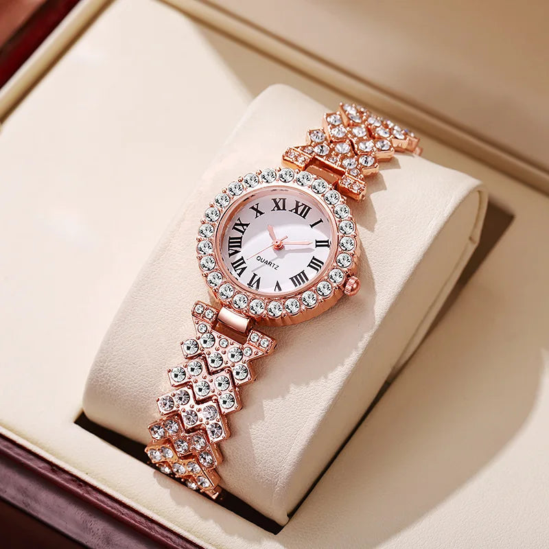 1/3PCS Luxury Rhinestone Women Watches Fashion Roma Dial Quartz Watch for Women Clock（Without Box）