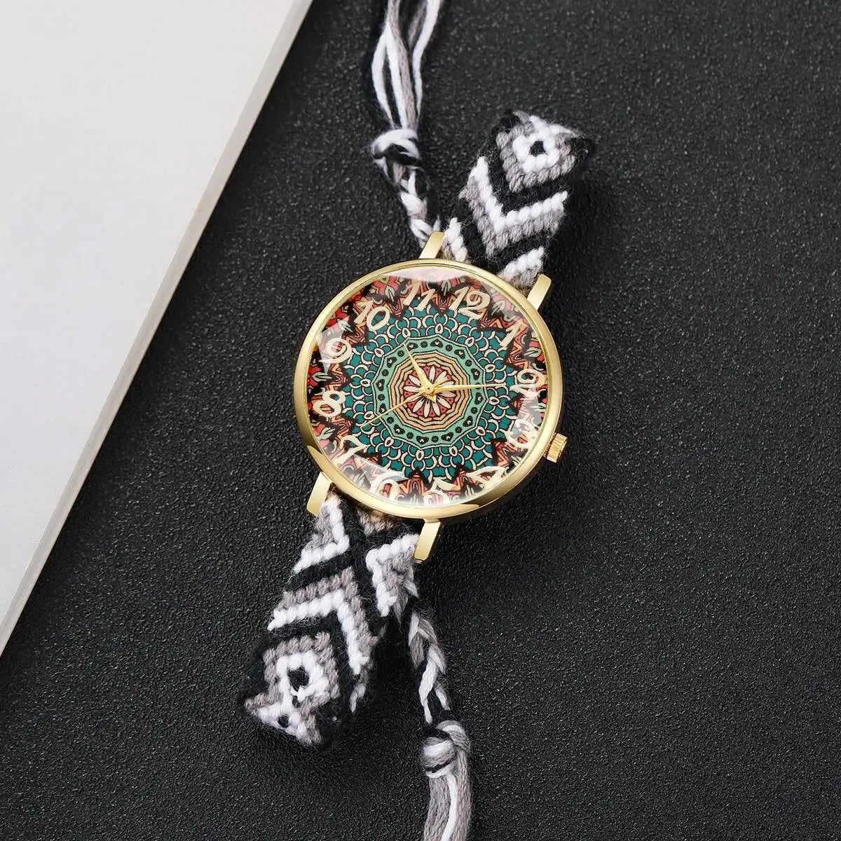 1/6/7PCS Fashion Women Watches Vintage Woven Strap Ladies Quartz Wristwatches Reloj Mujer（Without Box）