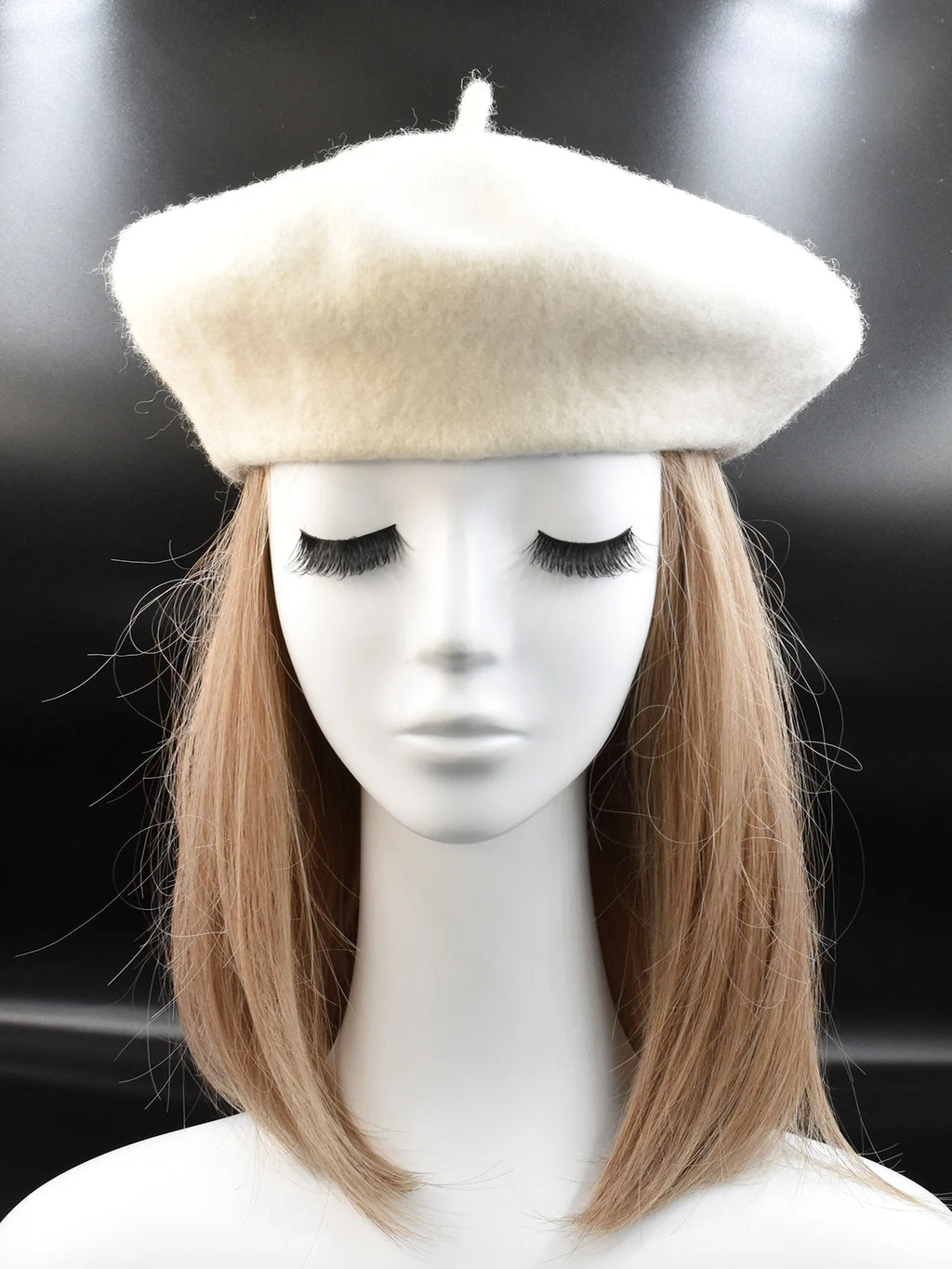 New Women black pink Berets Hat Fashion Solid Color Wool Knitted With Ladies Beanie Beret Hat Warm Autumn and winter Cap