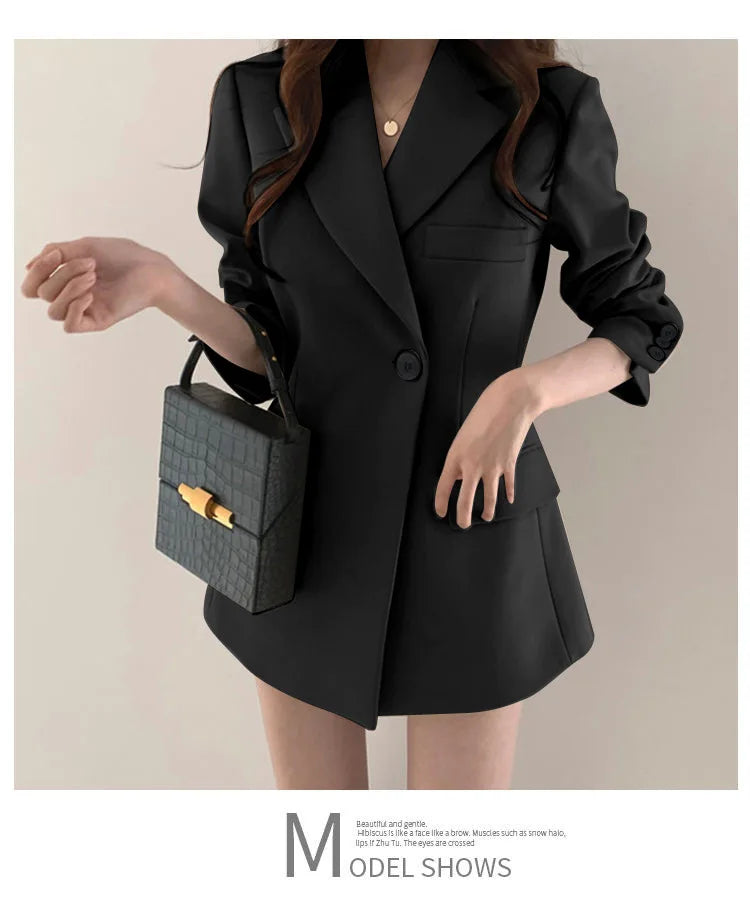 Autumn Winter Slim Women's Blazers Chic Casual Office Lady Suit Solid Fashion Coat Luxury Female Blazer Mujer Korean Style