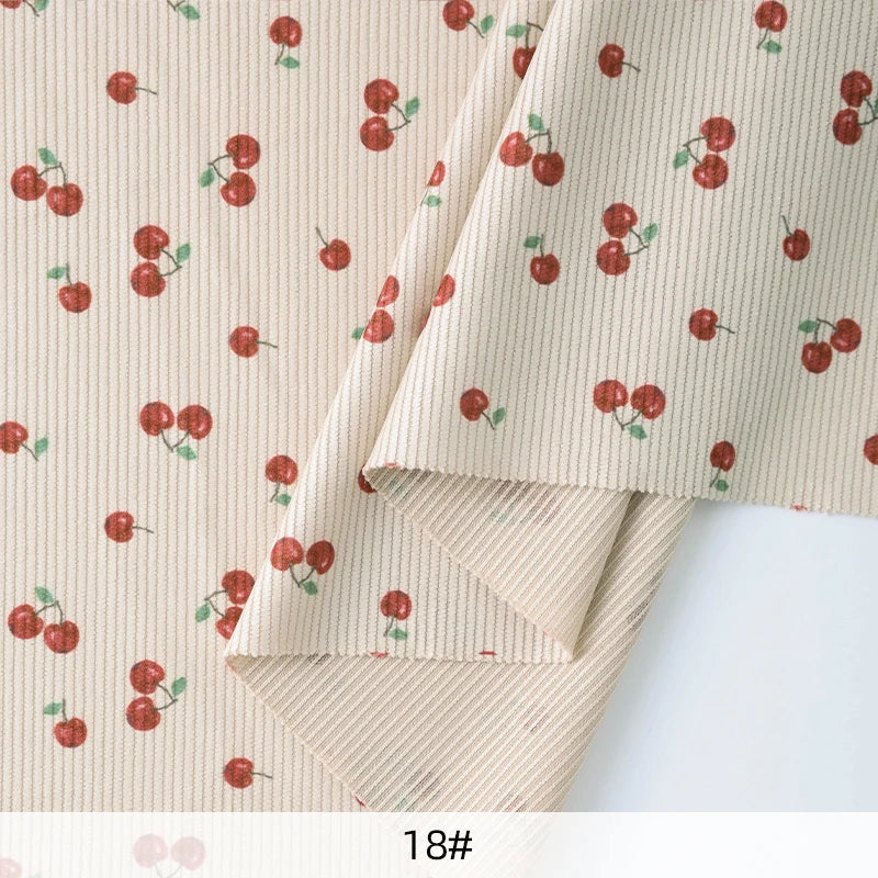 0.5/1/2Yard Ribbed Corduroy Fabric Vintage Style Colour Print Spring Autumn DIY Sewing Fabric Making Pants Jacket Clothing Cloth