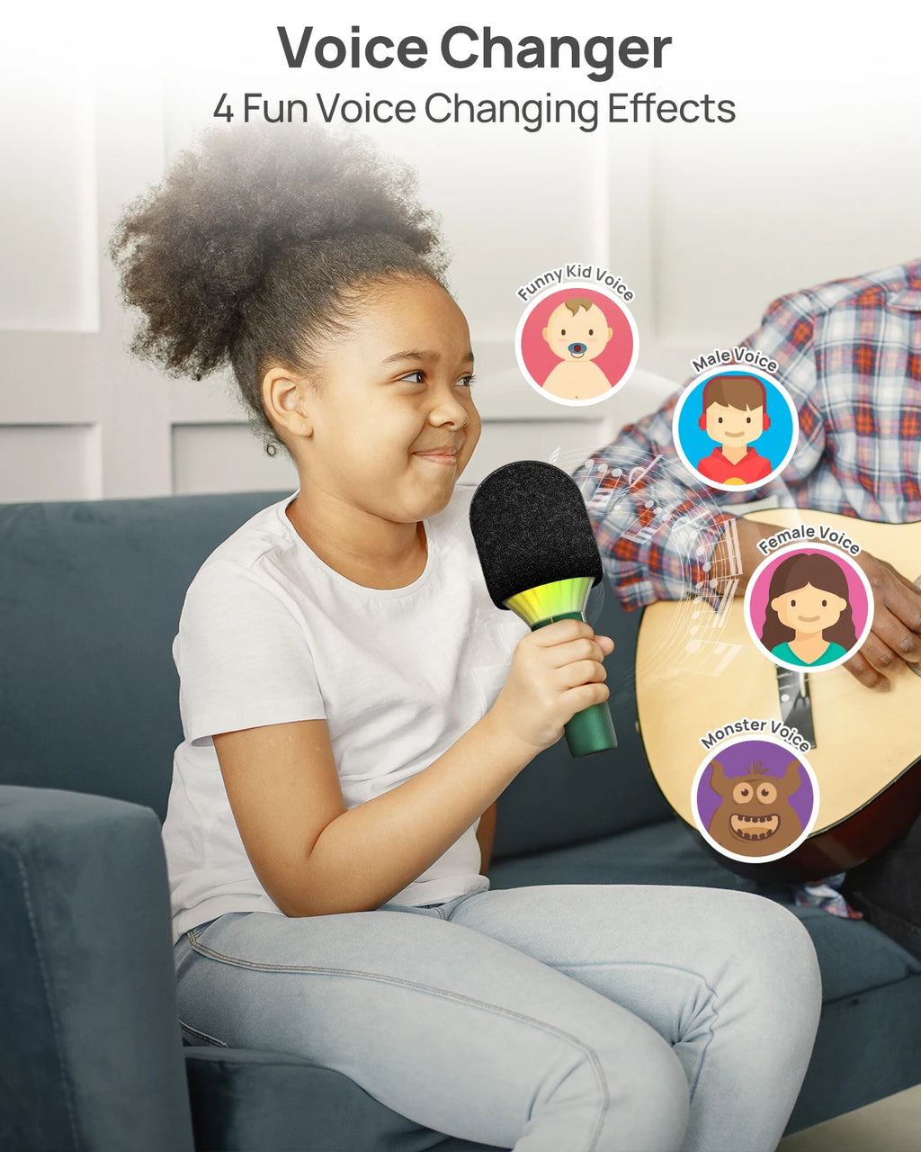 Karaoke Microphone Bluetooth Wireless Portable Home Singing Machine with Duet Sing/Record/Play/Reverb for Adult/Kid Gift