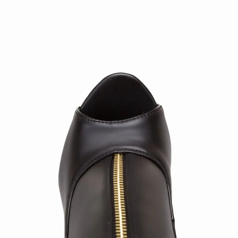 Summer Sandals Zipper Ankle Boots For Women 11cm Stiletto High Heels Shoes Peep Toe Zipper Ladies Big Size 34-50 F1505