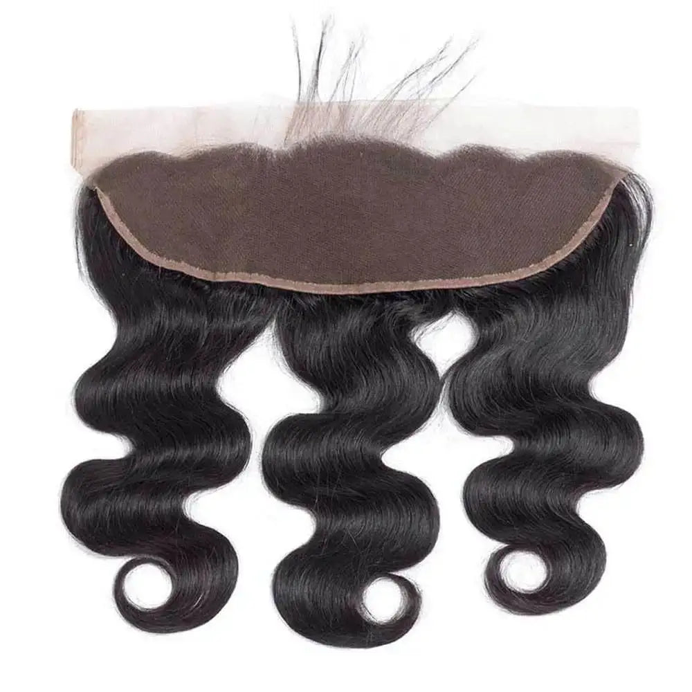 13x4 Lace Frontal Pre Plucked Natural Hairline Straight Remy Human Hair Closure Body Wave Transparent Lace Frontal