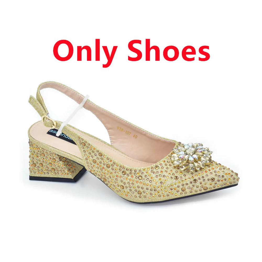 New Arrival Women Shoes and Bag Set African Ladies Pumps Match with Handbag Sandals Clutch Fashion Escarpins Femmes Sandales