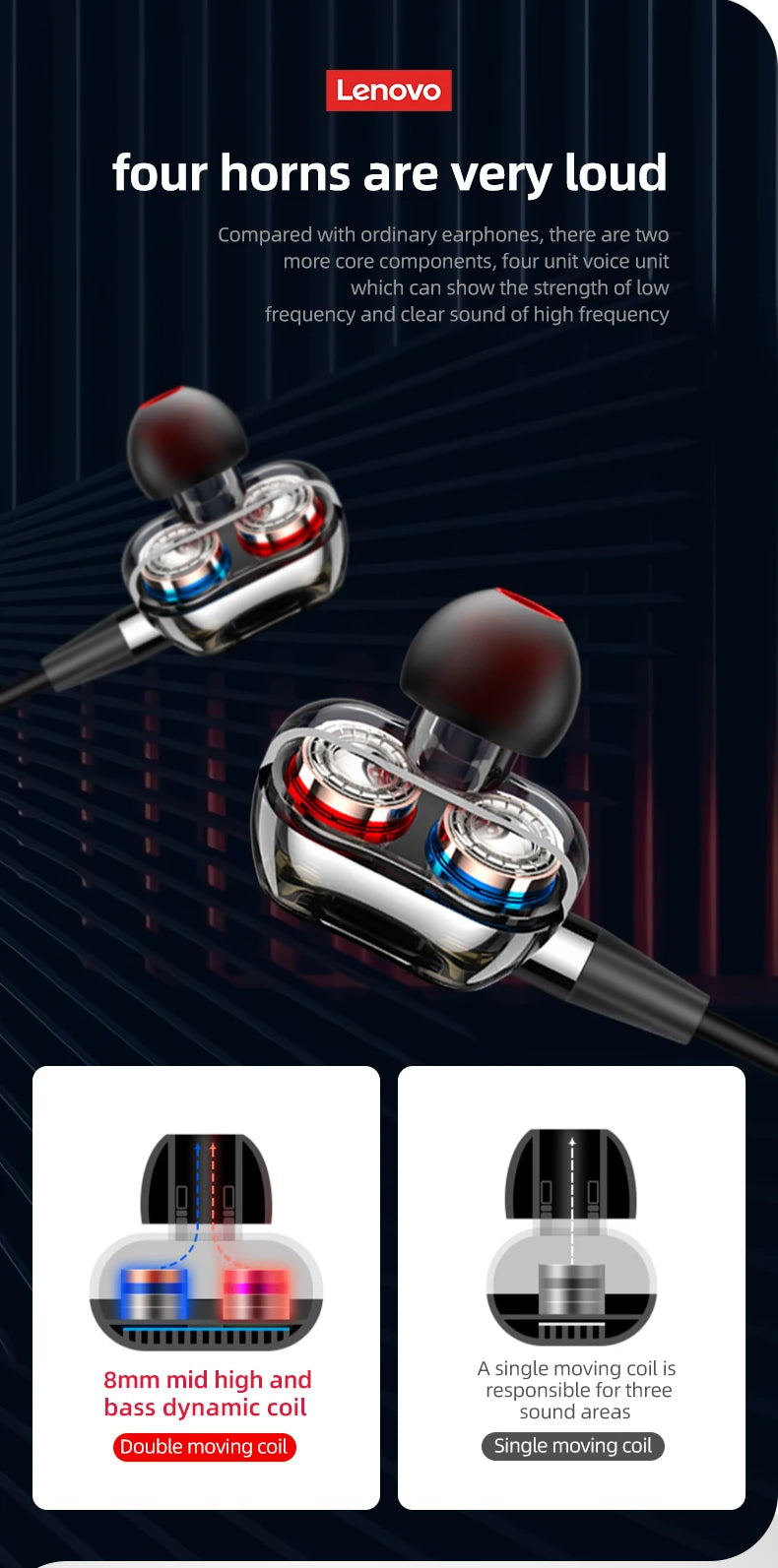 Lenovo Original HE05 Pro TWS Wireless Earphone Bluetooth 5.0 Waterproof Microphone Sports Noise Reduction Neckband Headphones