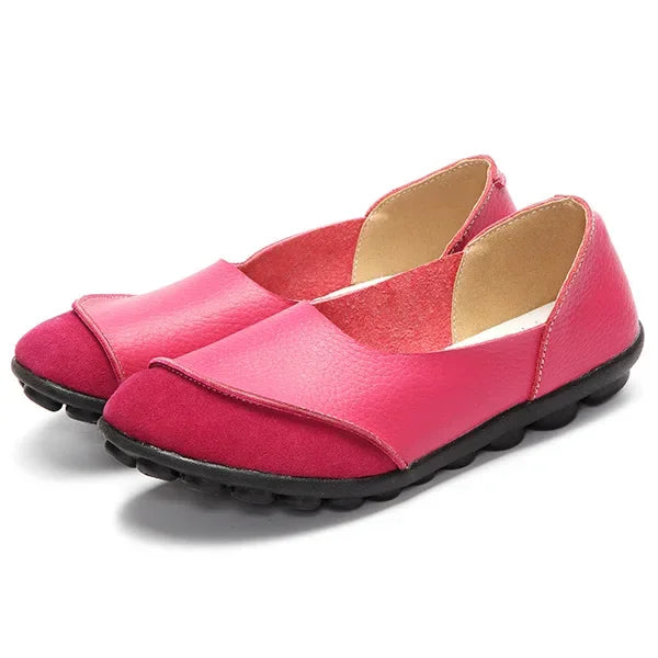 YAERNI Woman Shoes Summer Spring Genuine Leather Loafers Solid Slip-On Round Toe Handmade Flats W060