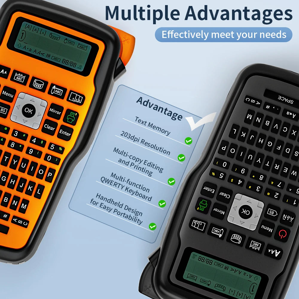 Support Russisan keyboard E1000 Pro Portable Printer Printer Sticky Label Maker Compatible for Brother P-touch AHS TZE-231