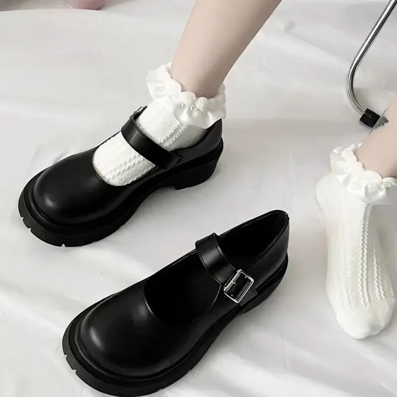 2024 Summer New Women's Shoes Japanese Style JK Flats Cute Student Mary Round Head Flat Shoes With Skirt For Girls