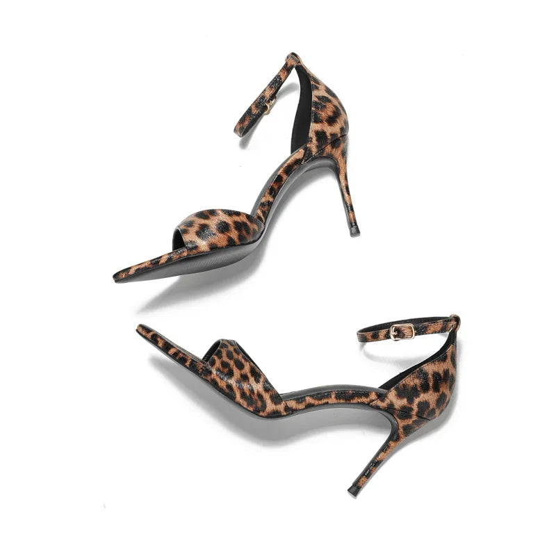 Fashion Leopard Print Vulcanized Women Sandals High Heels Non-Slip Platform Shoes Lightweight Summer Style