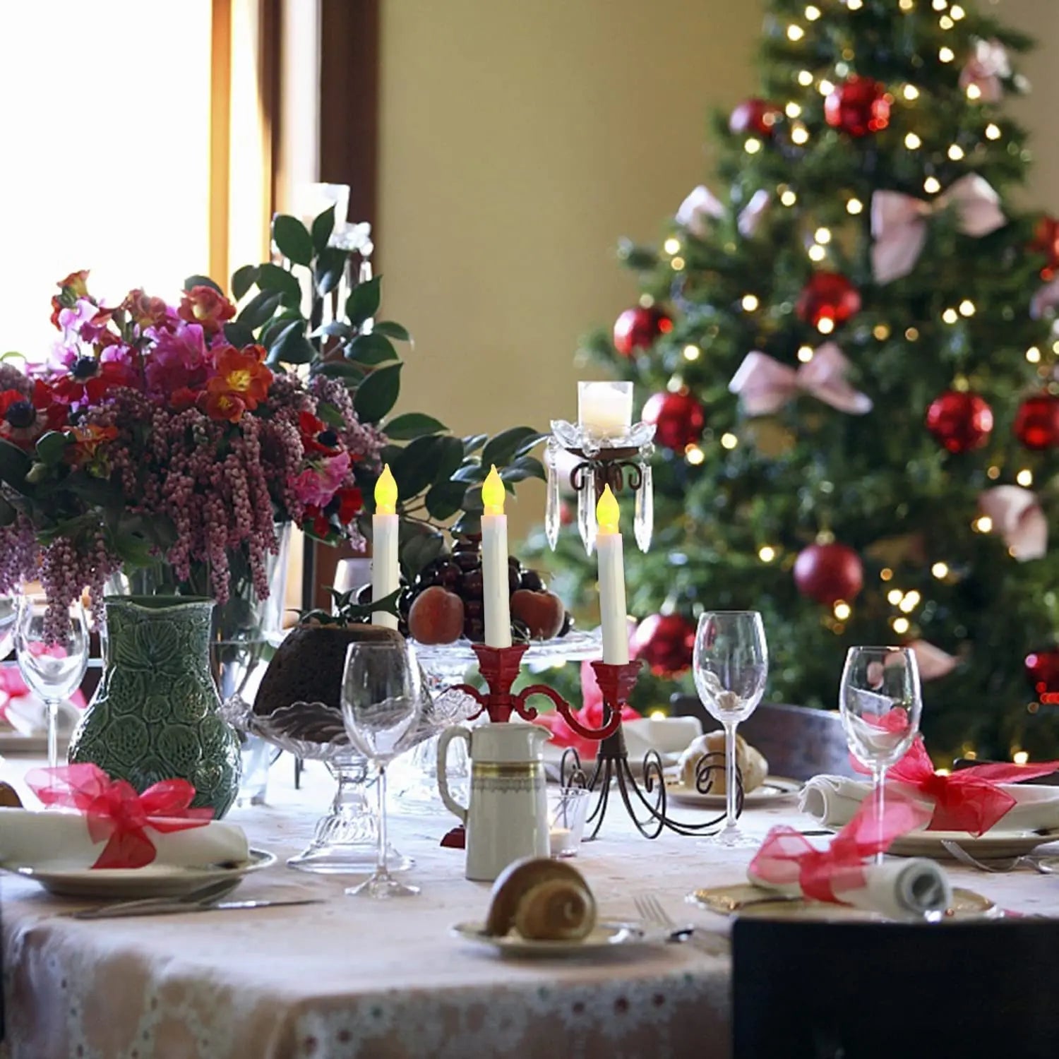 12PCS LED Flameless Electronic Candle Light Battery Operated Candles Taper Tealight LED Night Light For Christmas Wedding Decor