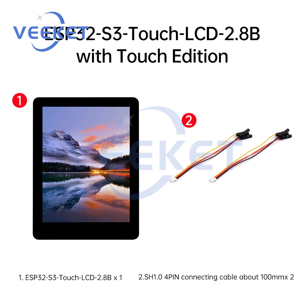 ESP32-S3 2.8 Inch LCD Screen Wifi Bluetooth Development Board Capacitive Touch Display Development Board Optional