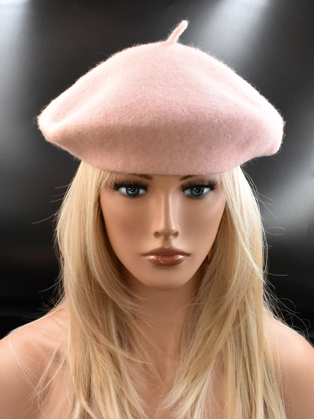 New Women black pink Berets Hat Fashion Solid Color Wool Knitted With Ladies Beanie Beret Hat Warm Autumn and winter Cap