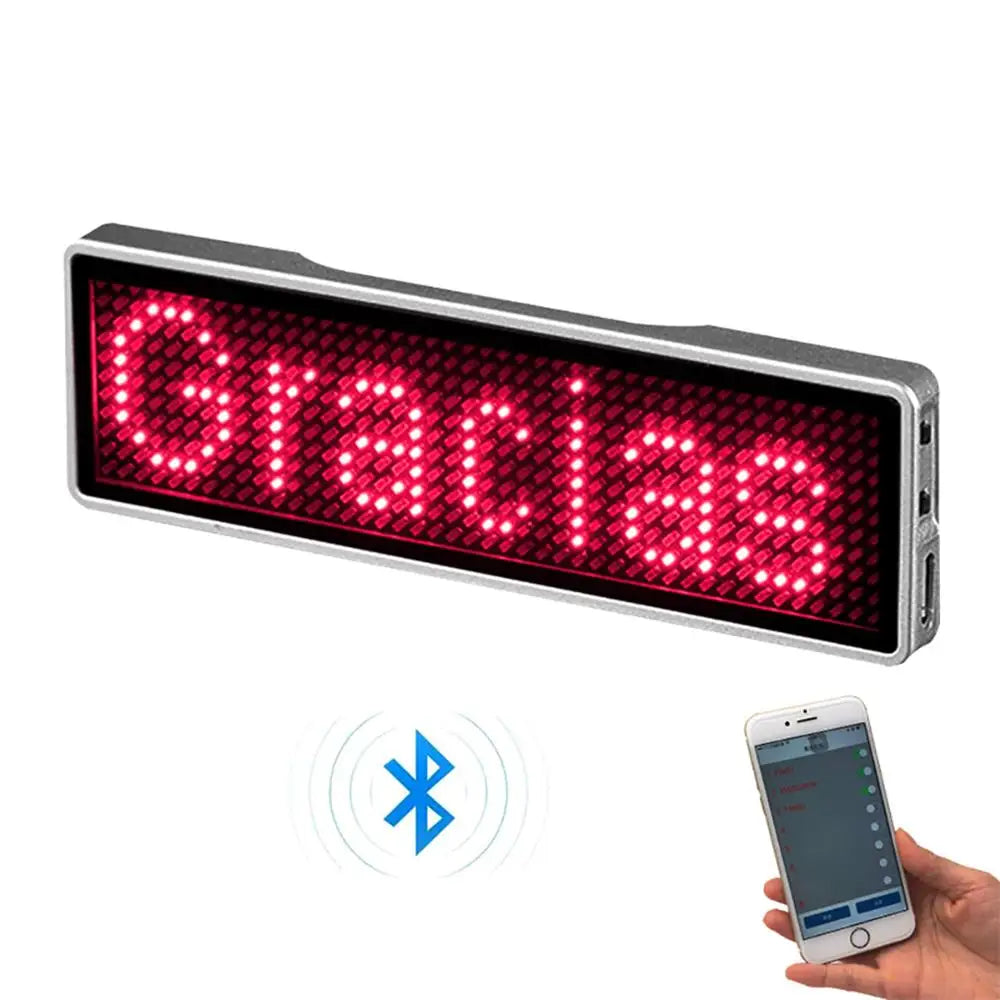 Bluetooth Led Name Badge Diy Programmable Scrolling Message Board Mini Lcd Display Pattern Display for Party Meeting