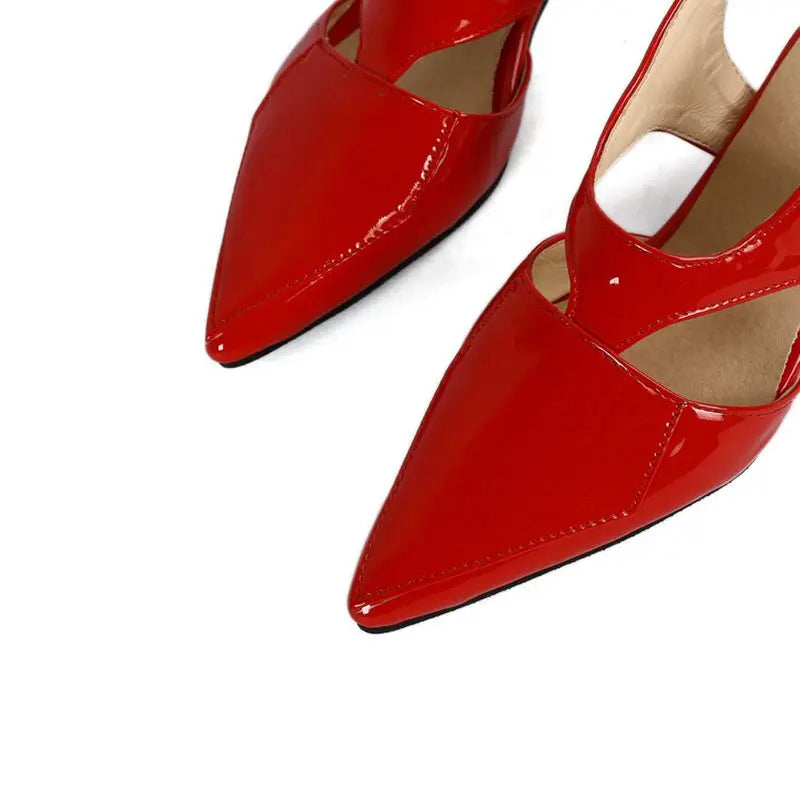 REAVE CAT 2022 Ladies Sandals Pointed Toe Heels Buckle Straps Size 33-45 Black Red Elegant S3691