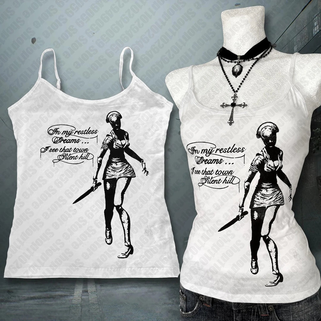 Y2k Grunge Print Sleeveless Sexy Tank Top for Women Vest Aesthetic Clothing Female Crop Top Women Emo Girl Streetwear 2000s Tops
