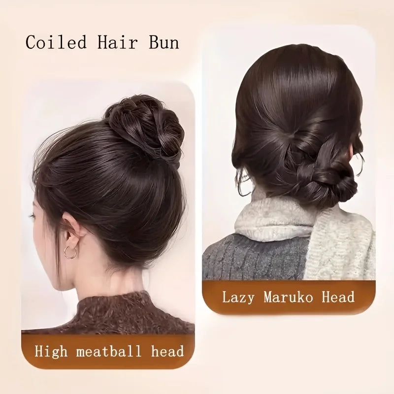 4-inch synthetic grab clip lazy hair braid braided bun wig women's low-tie meatball head heat-resistant bun hair accessories