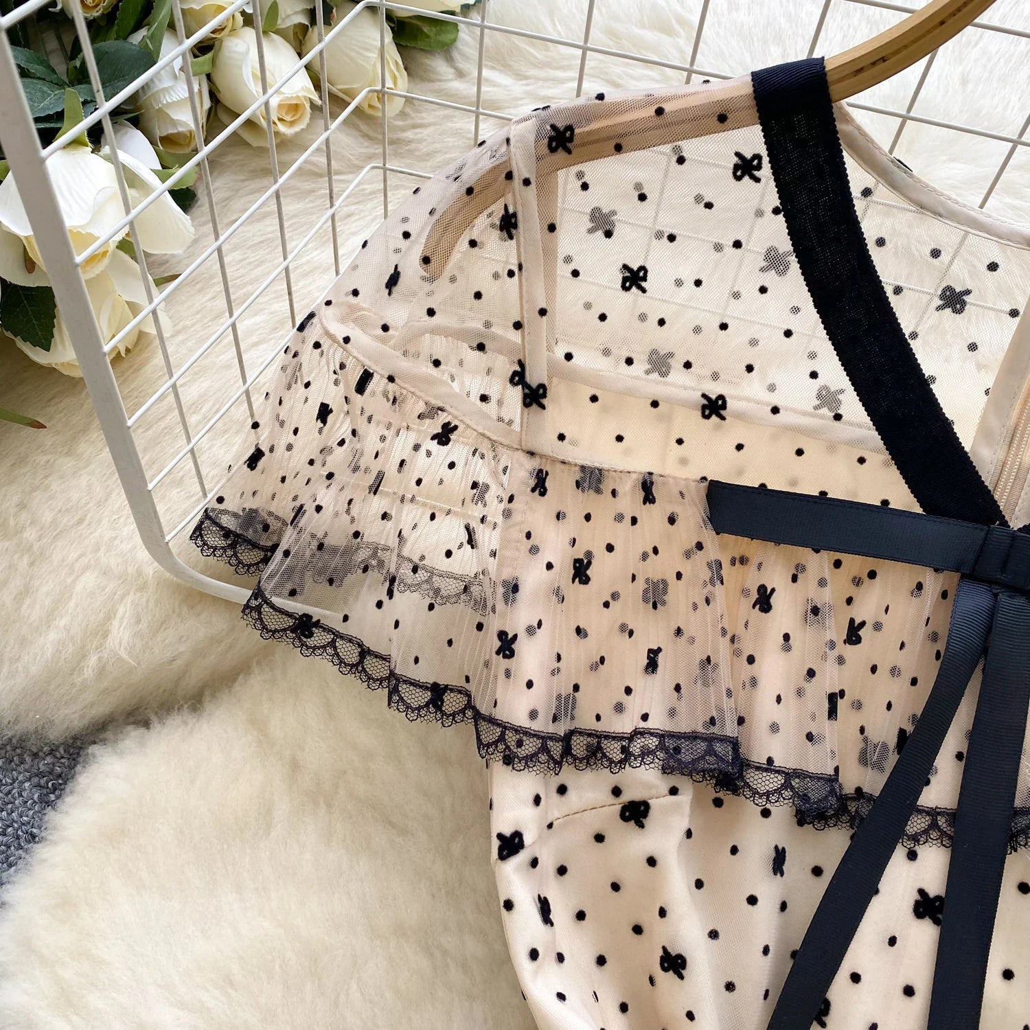 Ele Lace Splice Waist Cinched Me Dr Women's Summer New Sle Celebri Aosphere Super Fairy T Dr Skirt