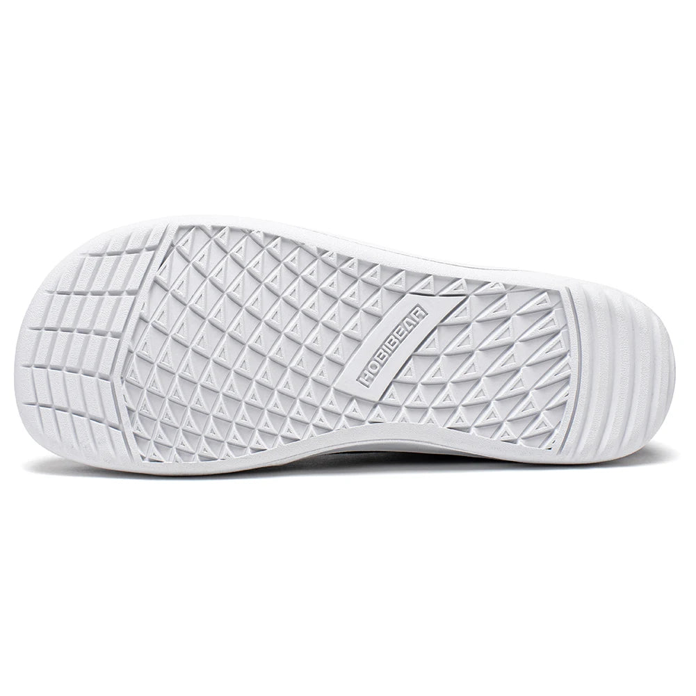 HOBIBEAR Mid-Top Barefoot Shoes Unisex Wide Toe Box Canvas Sneakes Zero Drop Lace Up Outdoor Walking Shoes