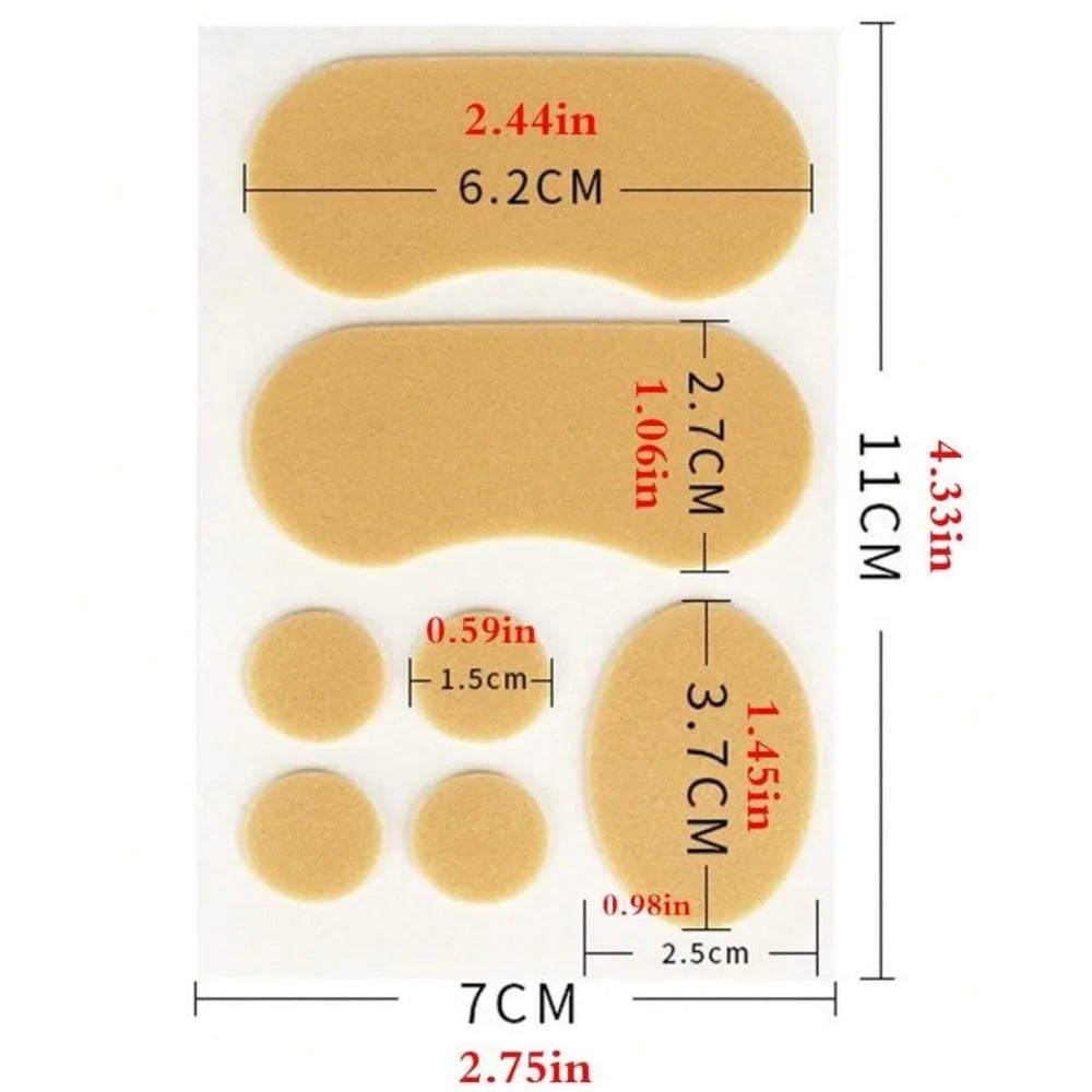 70pcs Anti-Friction Heel Blister Pads Invisible Shoe Friction Pad for High Heels Dress Shoes Toe & Ankle Reusable Skin-friendly