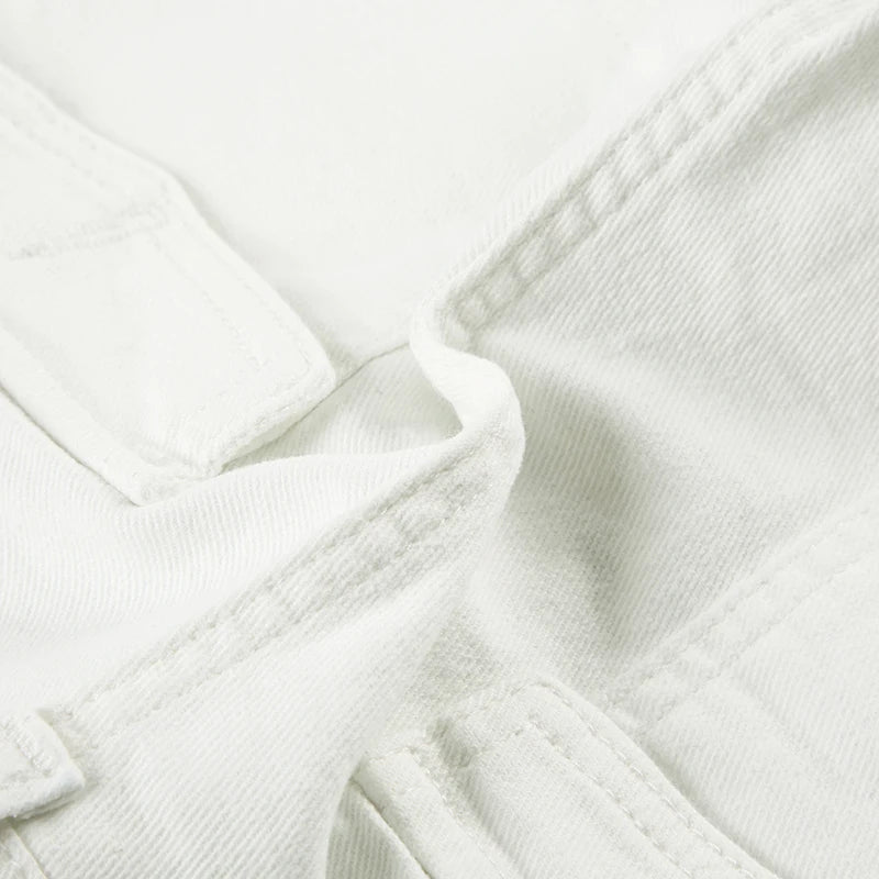 Y2K Women's Knitted White Shorts Pockets Sexy Low Rise Skinny Super Short Pants Streetwear Casual Summer Chic Basic Shorts Chic