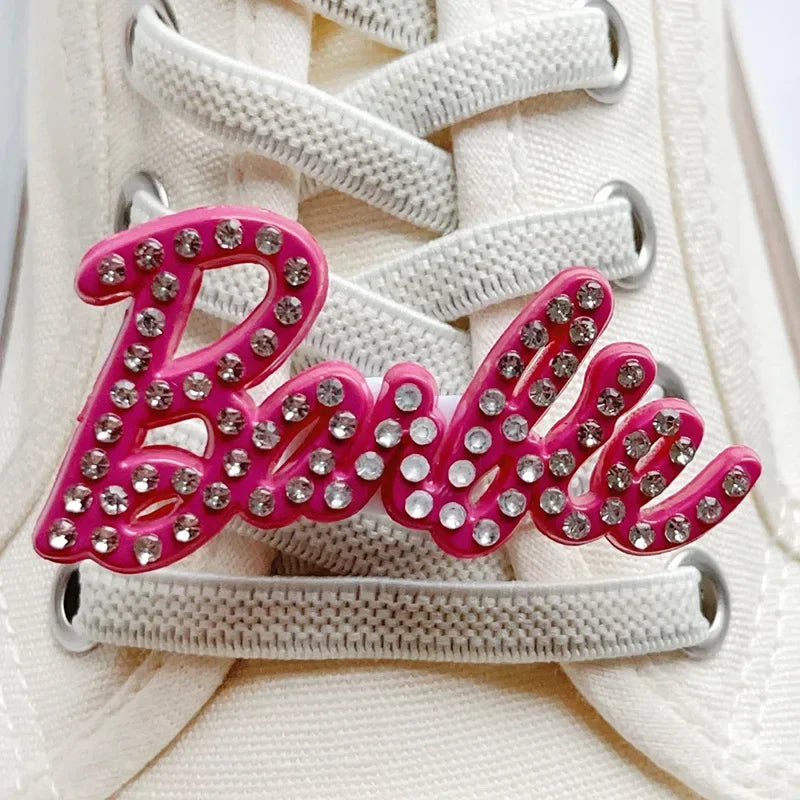 1 PCS Girls Pink Shoelace Charm Buckle Shoe Laces Charms for Sneakers Shoes Decorations Fashion DIY Shoelaces Accessories New