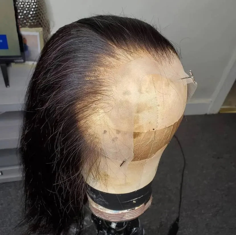 13x4 Lace Frontal Pre Plucked Natural Hairline Straight Remy Human Hair Closure Body Wave Transparent Lace Frontal