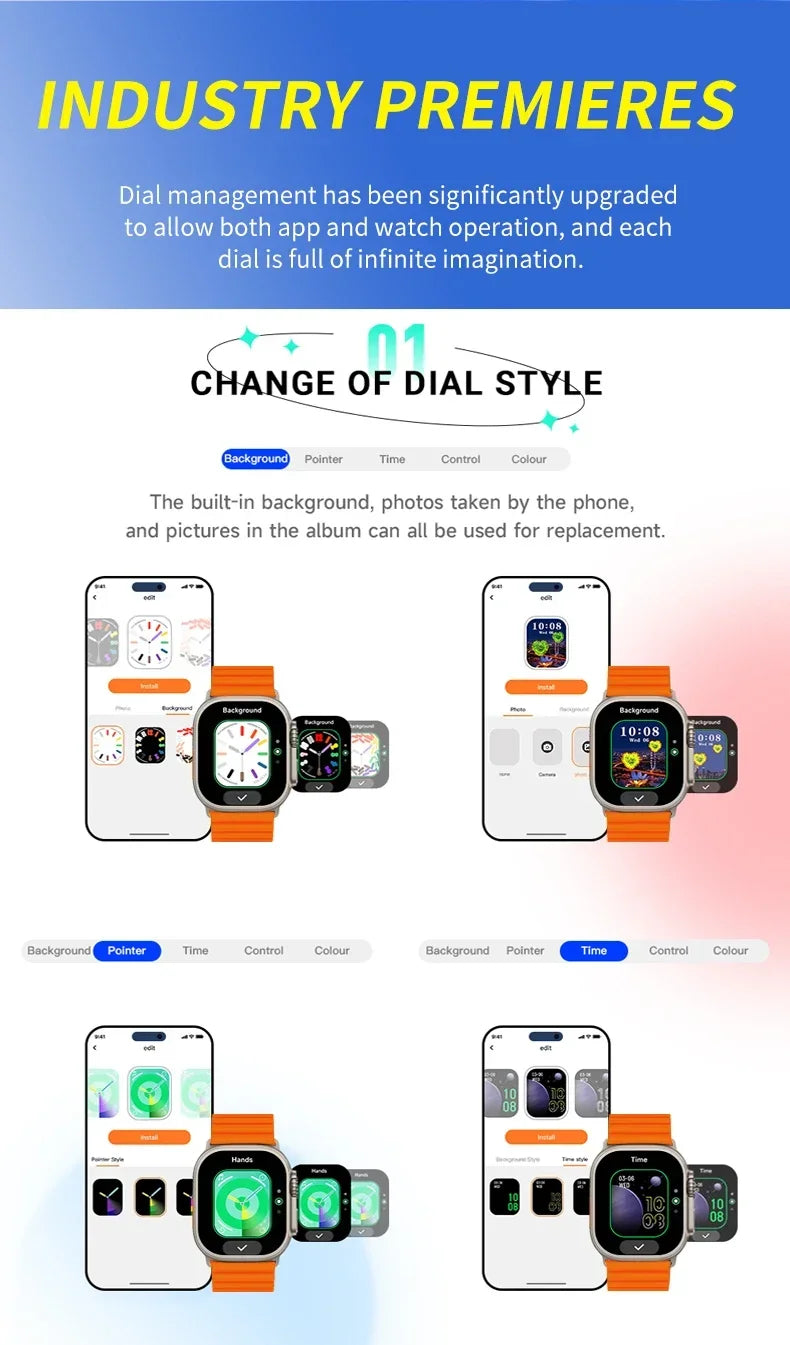 2025 BW9 Smartwatch SIM Card Bluetooth Calling 2.01-inch Screen Telescopic Camera Full Network Coverage Step Counting Recording