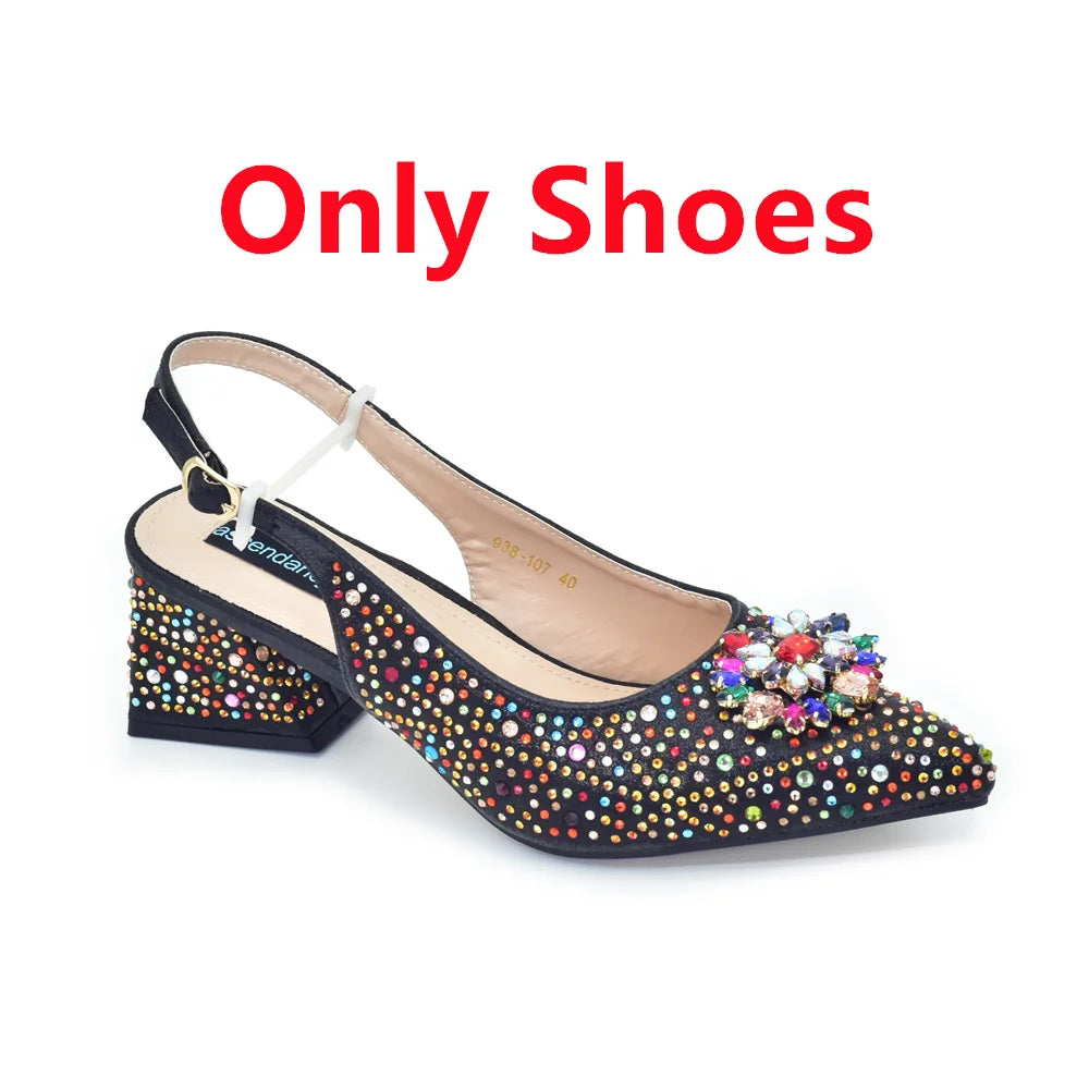 New Arrival Women Shoes and Bag Set African Ladies Pumps Match with Handbag Sandals Clutch Fashion Escarpins Femmes Sandales