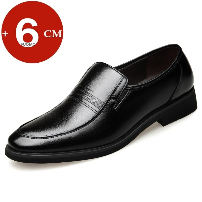 Mens 6CM Height Increase Dress Shoes Fashion Pointed Toe Business Casual Elevator Shoes Leather Oxfords Shoes Zapatos De Hombre