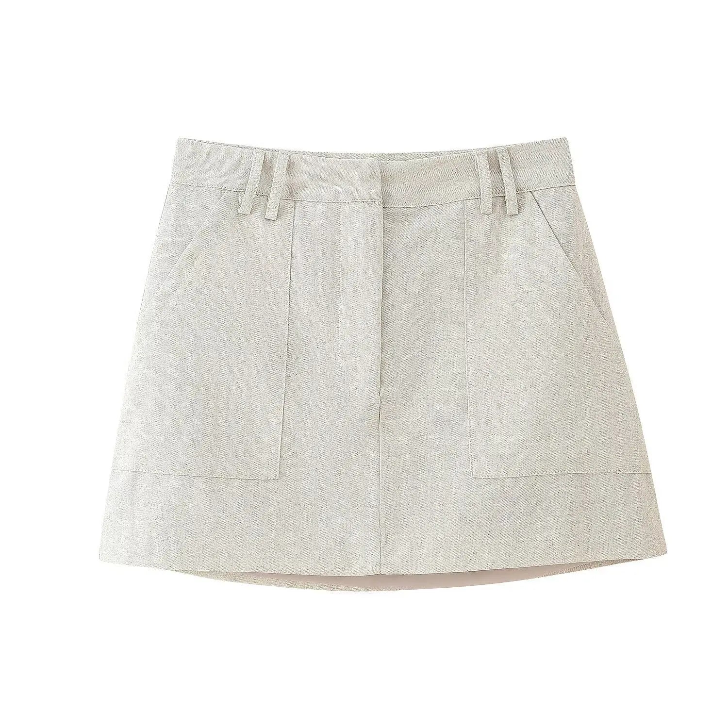 2025 New Set Women's Asymmetric Buckle Vest Short Skirt Set Round Neck Sleeveless Top A-line Skirt Summer New Casual Chic Set