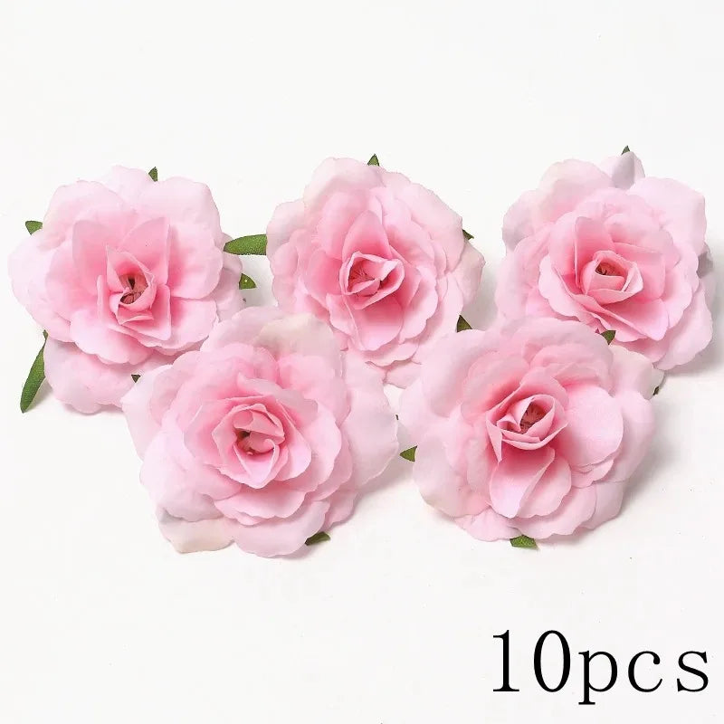 Pink Artificial Flowers Head For Wedding Home Room Decor DIY Fake Flowers For Decoration Birthday Party Craft Wreath Decoration