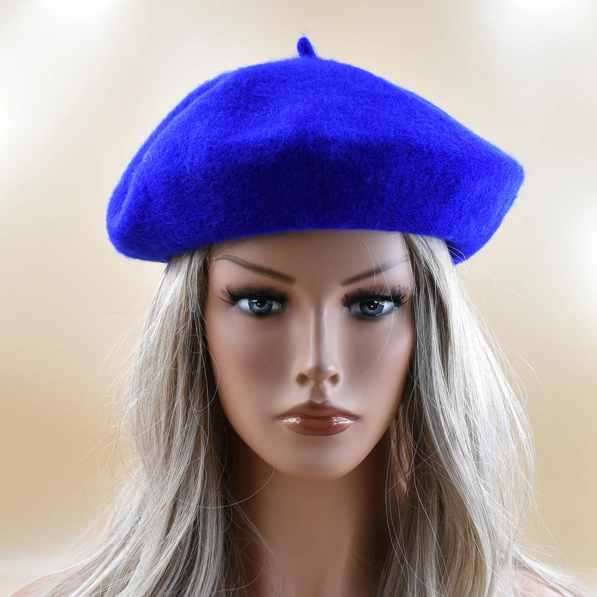 New Women black pink Berets Hat Fashion Solid Color Wool Knitted With Ladies Beanie Beret Hat Warm Autumn and winter Cap