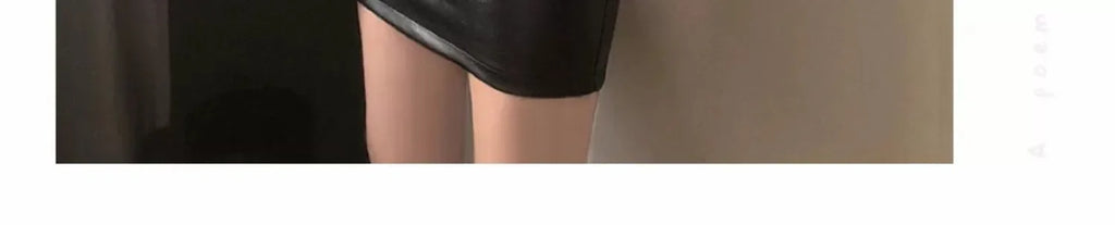 Mini Dress Short Black Pu Leather Skirt Sexy Professional Tightening Women's Underwear 2024 New Style Ultra-short Female Suit