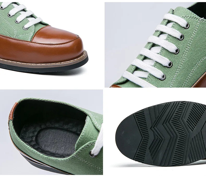 Leather Shoes Men Casual Lace Up Loafers High Quality Low Heel Platform Shoes Leather Premium Casual Luxury Brand Oxford Shoes