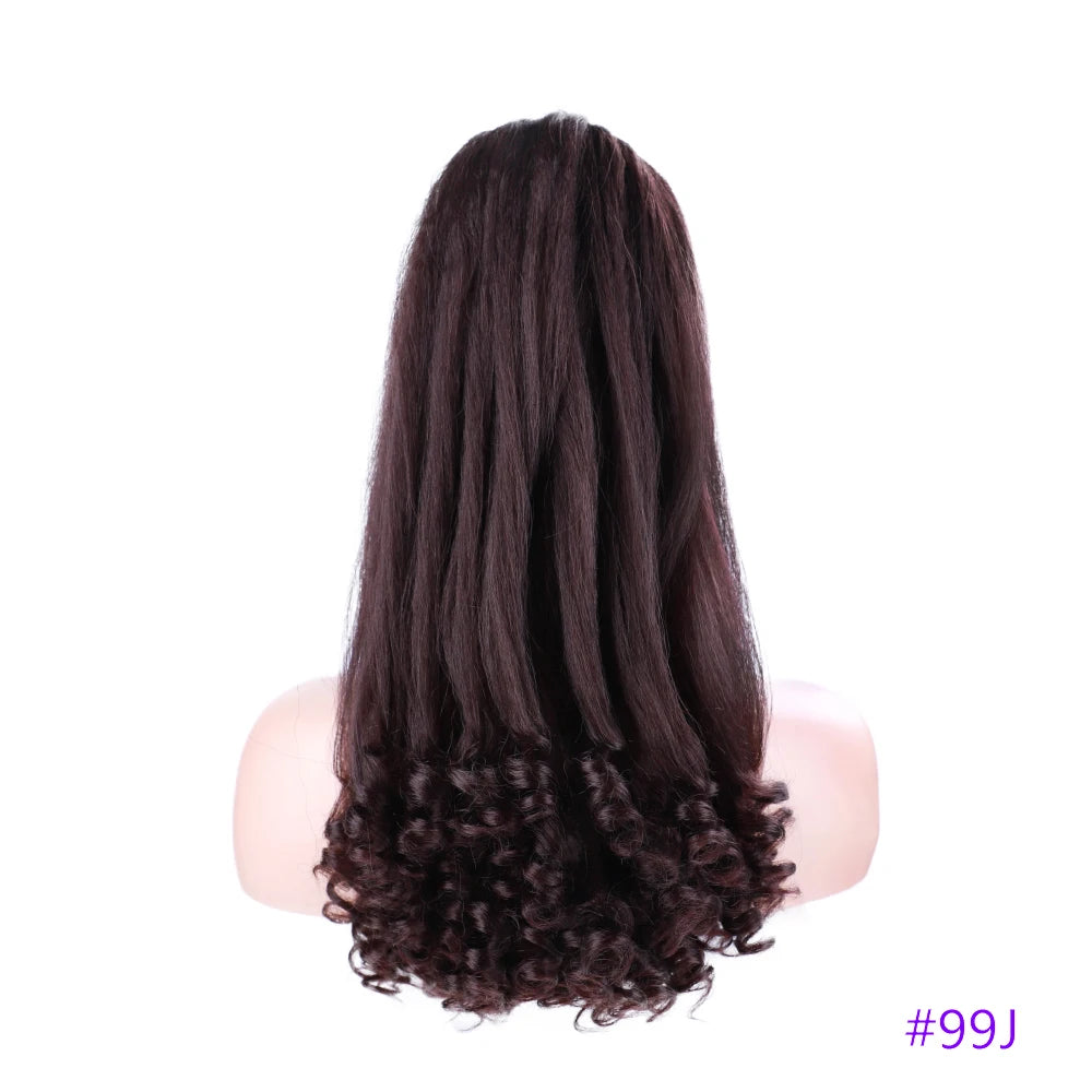 Synthetic Long Curly End Ponytail Extension Synthetic Draw-string Ponytail Clip-In Hair Extension For Women Natural Looking