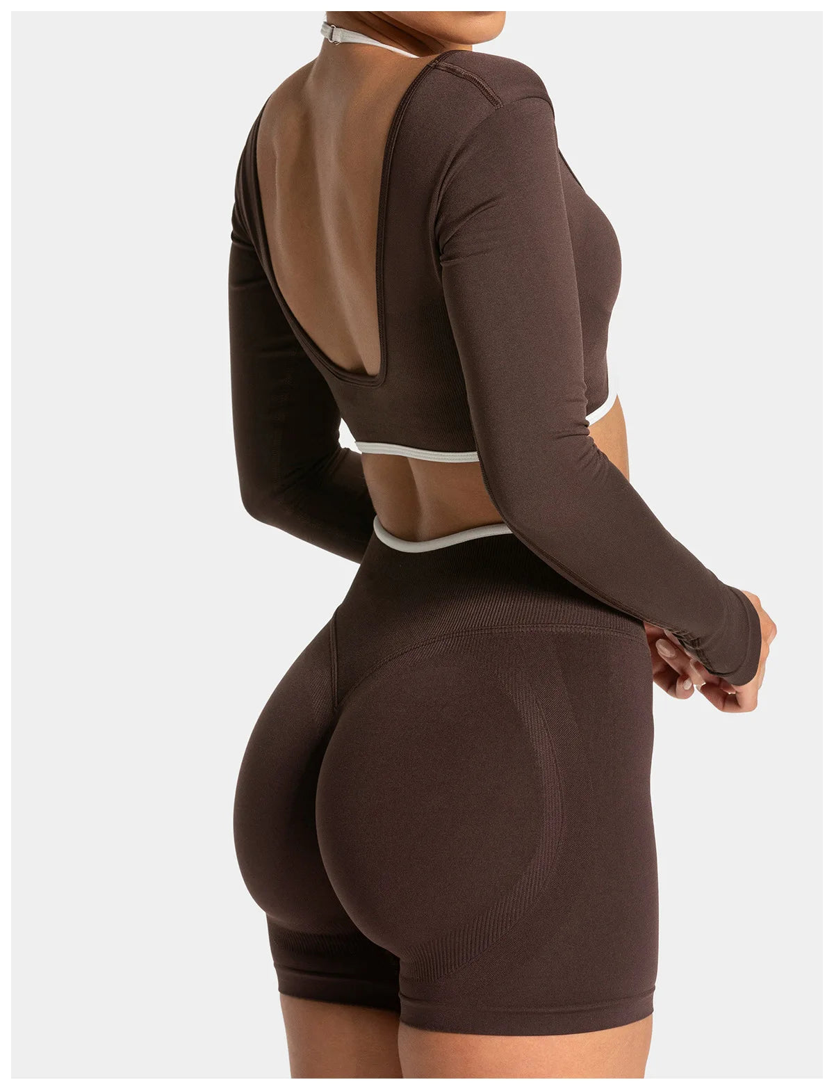 Seamless Fake Two-piece Long Sleeved Yoga Top  Women's Running and Fitness Sports Top Suit Top