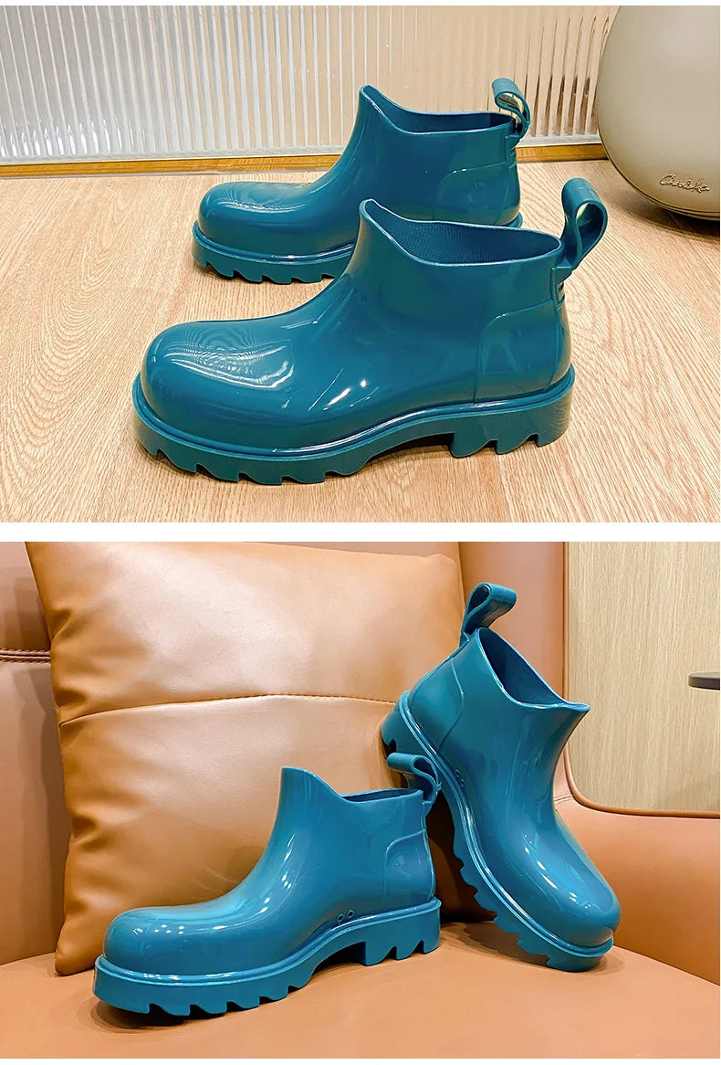 Fashion Women Waterproof Rain Boots Female Ankle Boots For Women Ladies Kitchen Rubber Boots Garden Work Water Shoes Galoshes