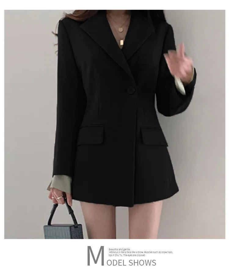 Autumn Winter Slim Women's Blazers Chic Casual Office Lady Suit Solid Fashion Coat Luxury Female Blazer Mujer Korean Style