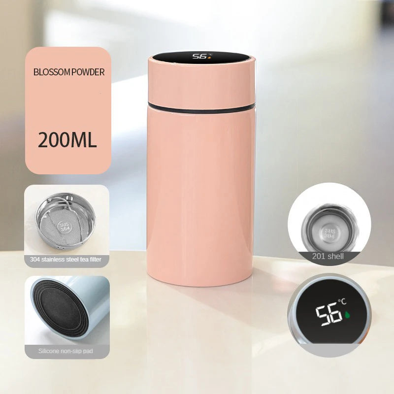 200ML Smart Thermos Water Bottle Intelligent Temperature Display Stainless Steel Vacuum Flasks Thermoses With Filter Tee Cup