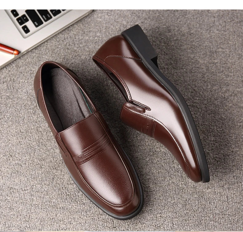 Mens 6CM Height Increase Dress Shoes Fashion Pointed Toe Business Casual Elevator Shoes Leather Oxfords Shoes Zapatos De Hombre