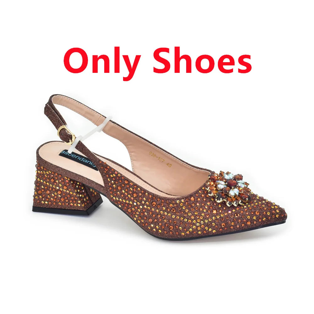 New Arrival Women Shoes and Bag Set African Ladies Pumps Match with Handbag Sandals Clutch Fashion Escarpins Femmes Sandales