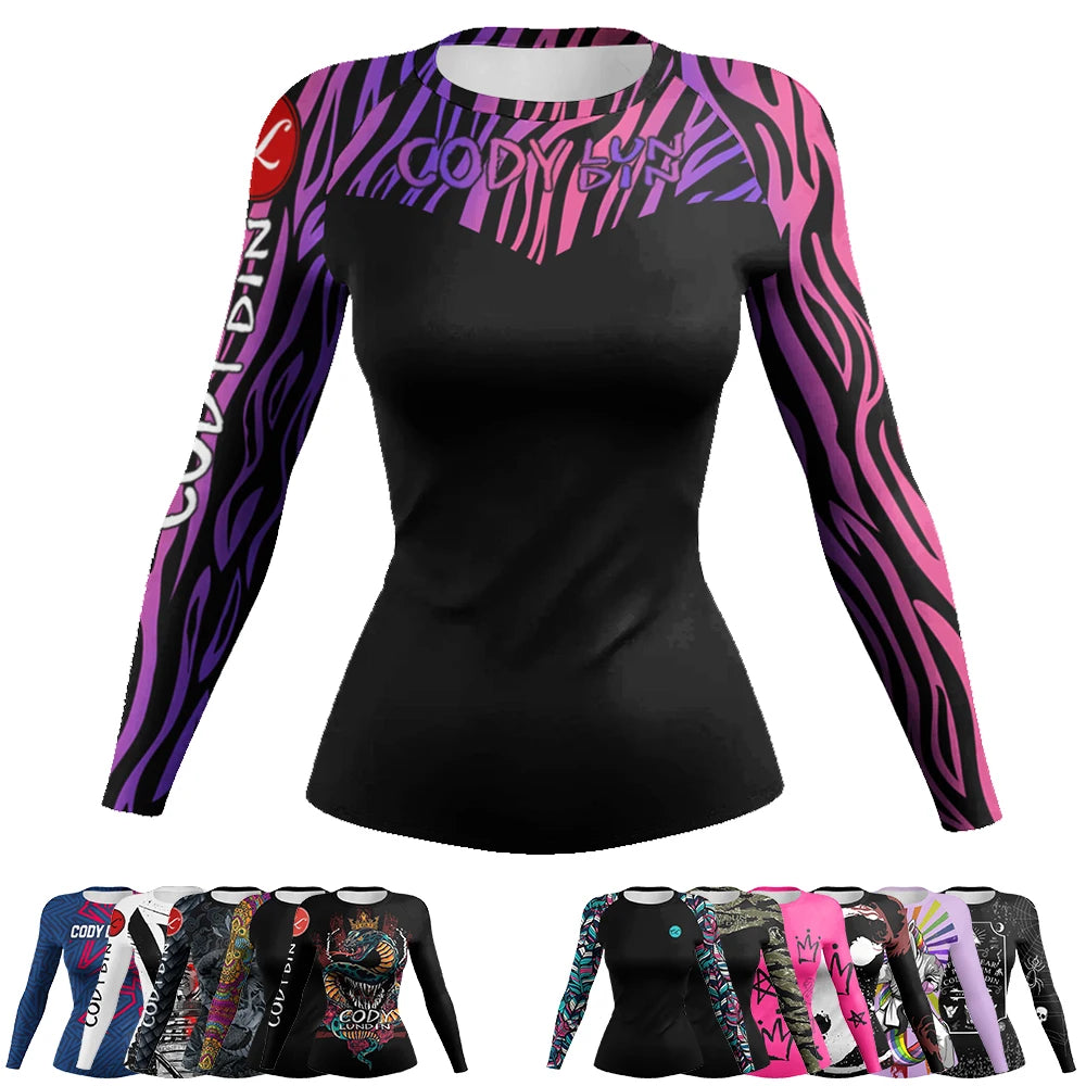 New Arrival Best Price Women's Rash Guard for Gym & MMA Training Surfing Rashguard UPF 50+ Anti-Bacterial Quick Dry Yoga Wear
