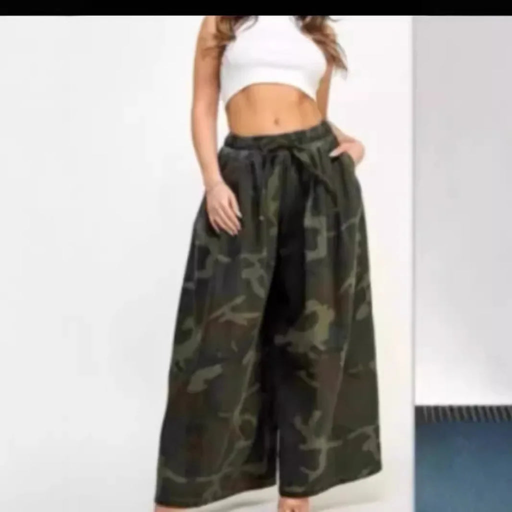 Fashionable Casual Camouflage Wide Leg Pants Women's Autumn Winter New Arrival Comfortable Loose Trousers Female Clothing