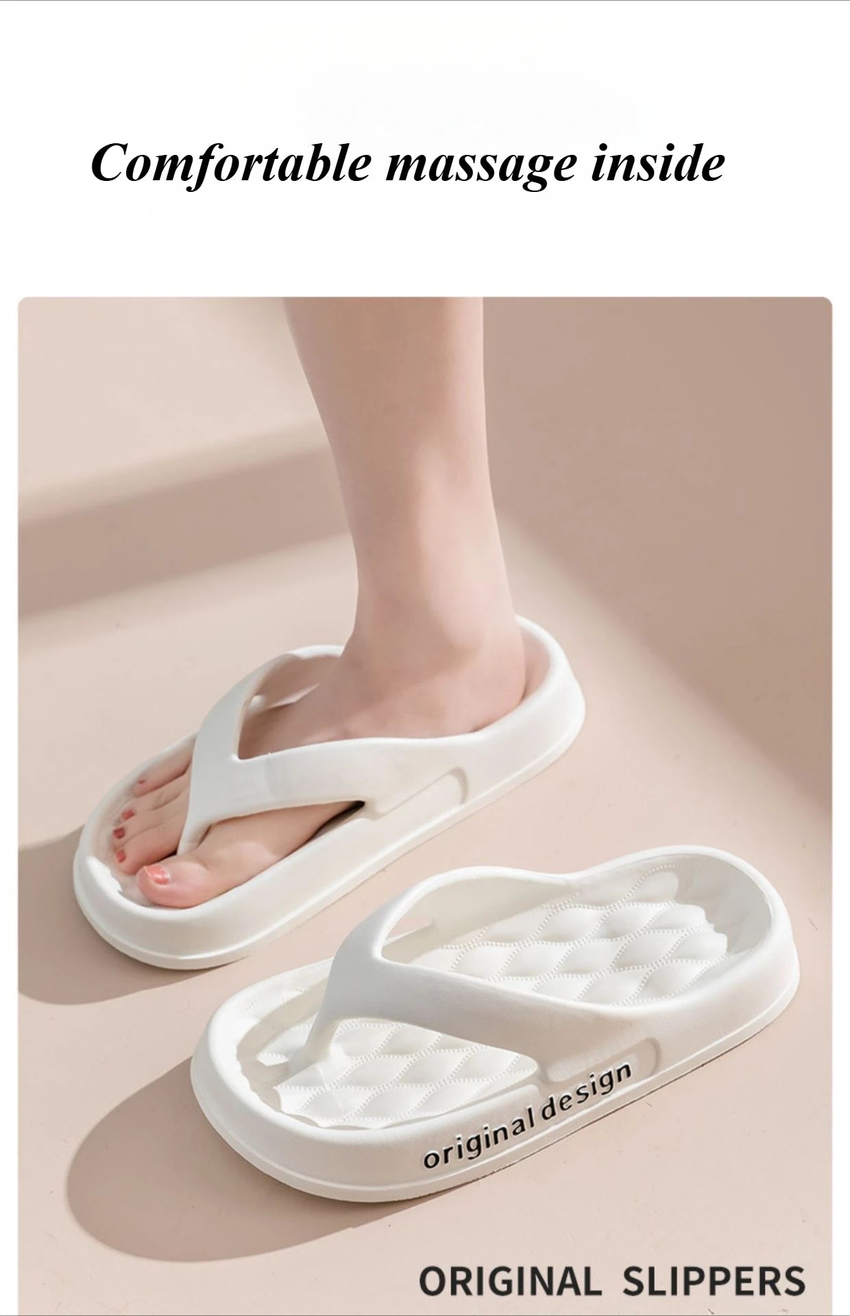 Supersoft Thick Sole EVA Unisex Flip Flops Home Non-slip Light Slides Outdoor Versatile Beach Flat Sandals for Couples Sandalias