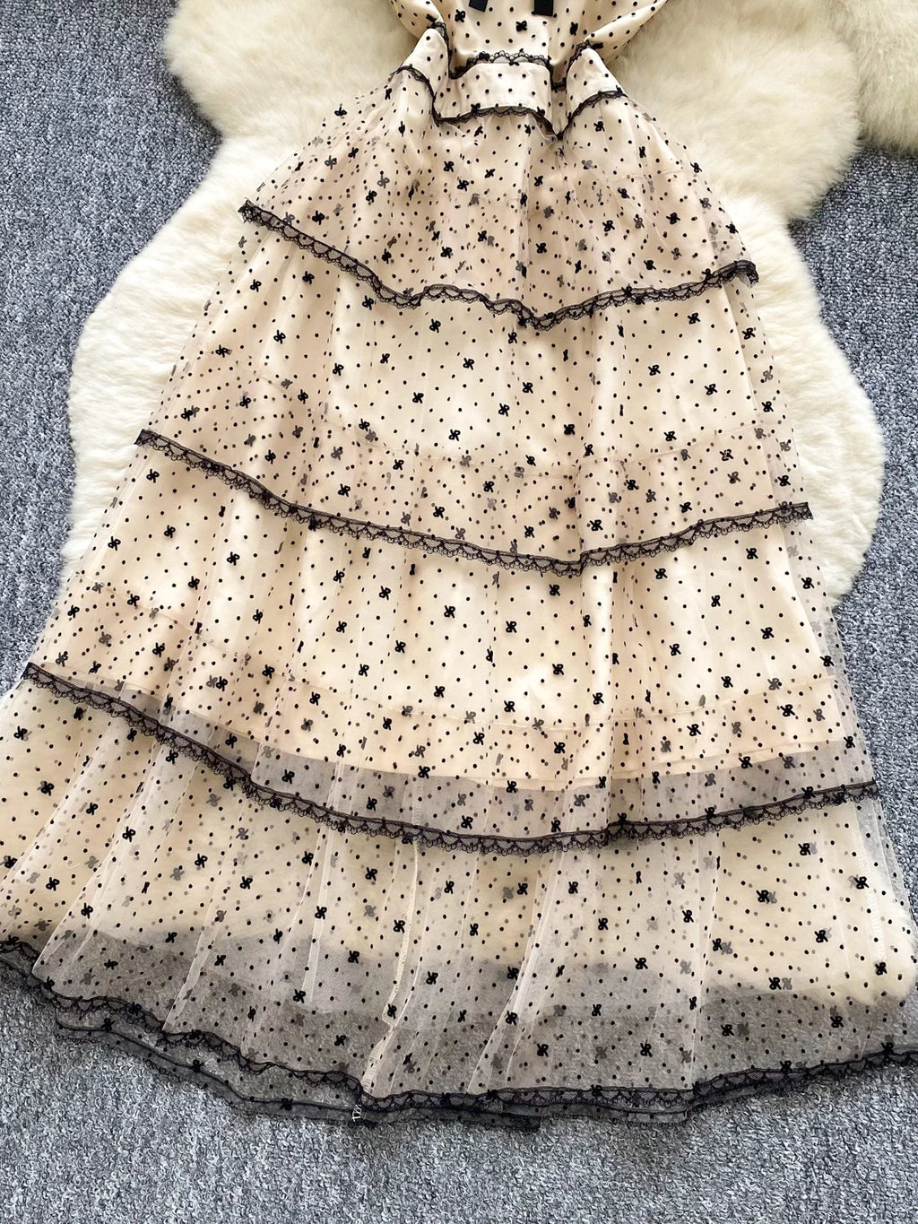 Ele Lace Splice Waist Cinched Me Dr Women's Summer New Sle Celebri Aosphere Super Fairy T Dr Skirt