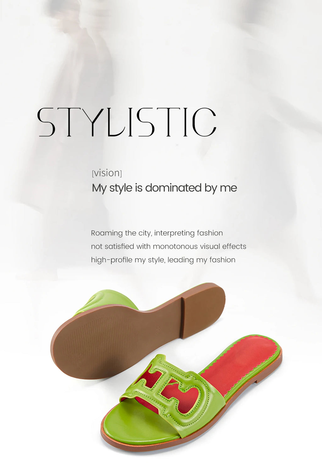 NEW Slippers Women's Shoes Leather Casual Shoes Flat Luxury Brand Shoes Essence Model